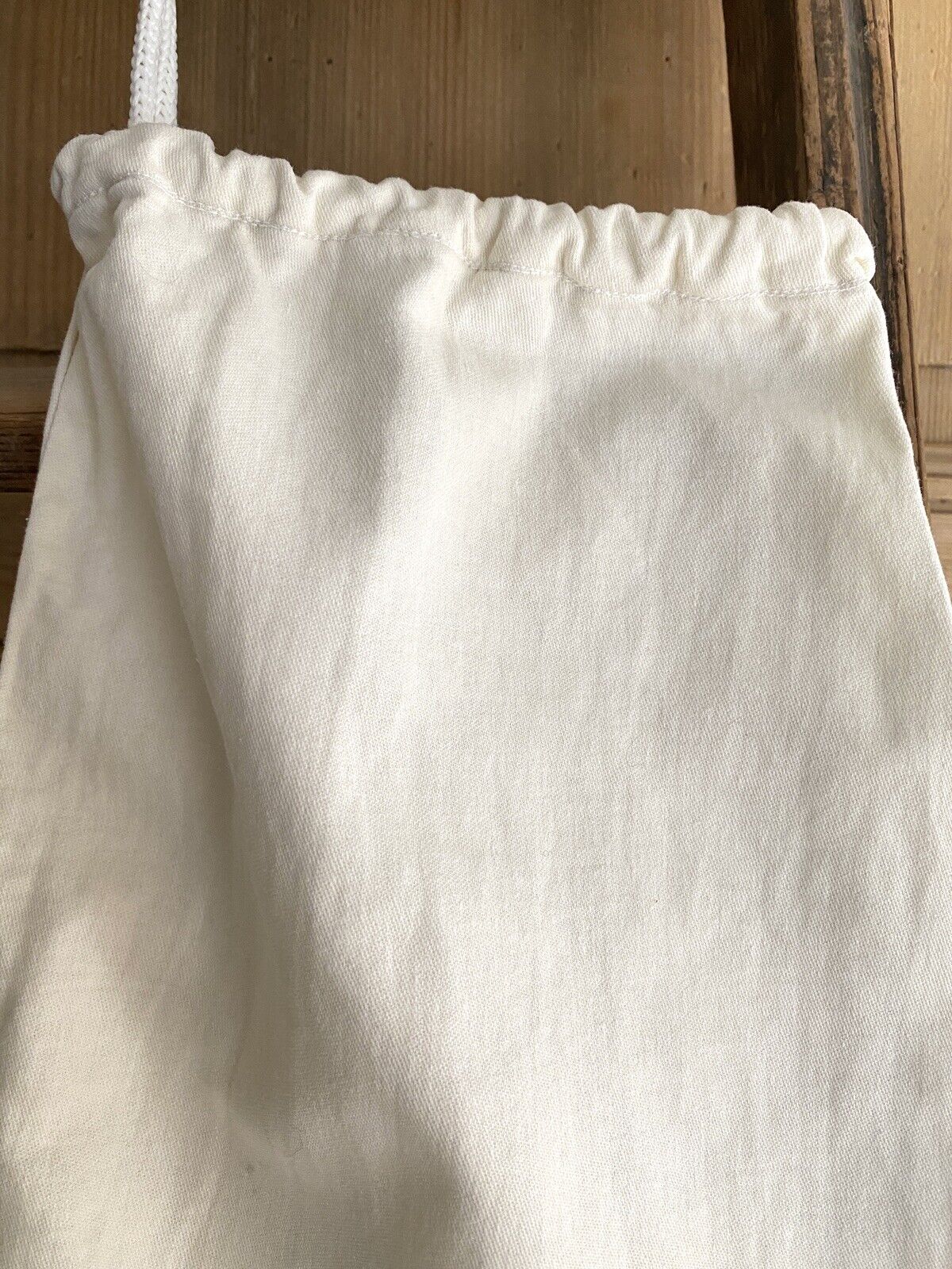 Vintage French LONG cotton BREAD BAG c1950