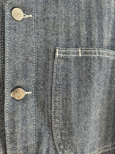 Vintage American WORK WEAR jacket cotton blue CHAMBRAY c1950