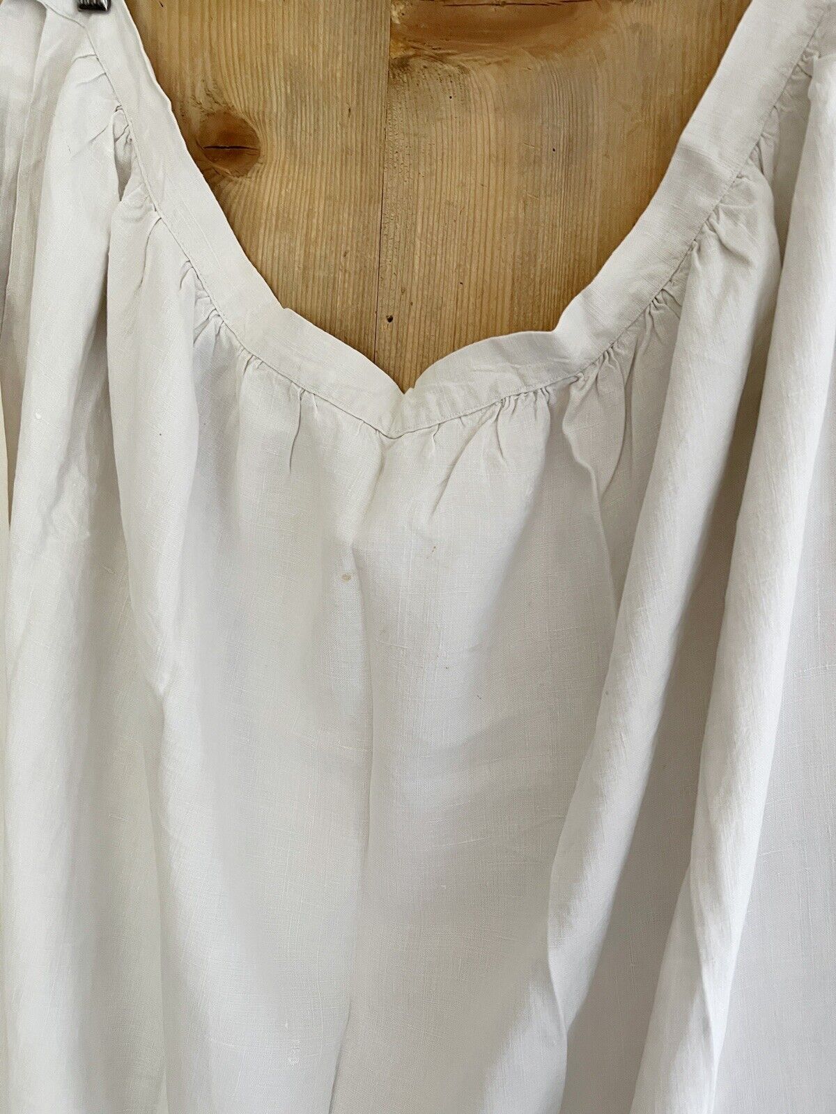 PRIMITIVE French LONG WORK WEAR pure LINEN NUNNERY APRON LM mono c1830