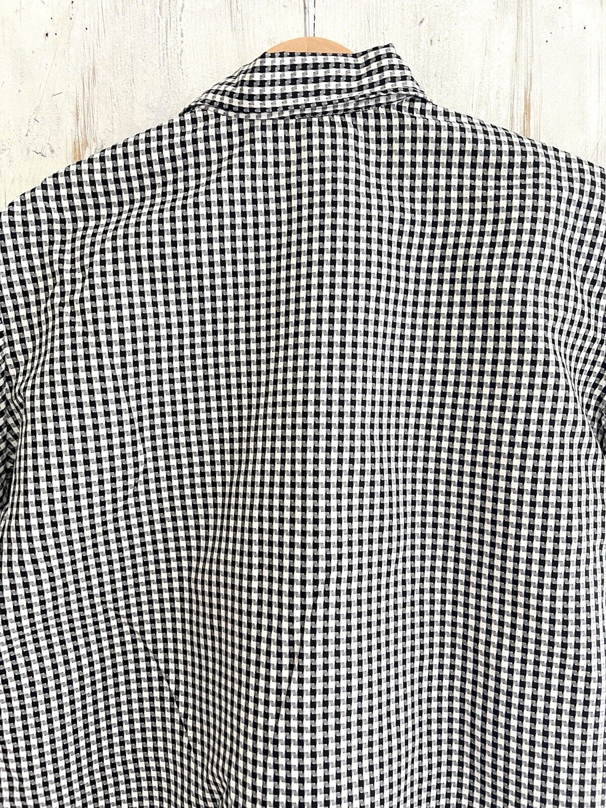 Vintage French woman BLACK AND WHITE acetate VICHY BLOUSE c1950