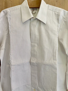 Vintage French man COUTURE POPLIN SHIRT COTTON pintucks c 1930