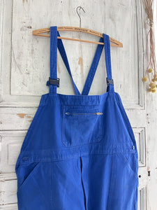 Vintage French large WORK WEAR overalls INDIGO blue cotton c1950