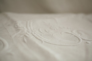 Antique French fluid PURE LINEN natural tone large BG monoc1850