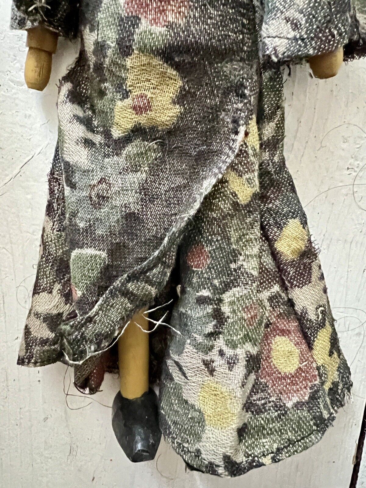 Art Deco French 3 PROMOTIONAL wood Japanese DOLLS silk traditionnal outfit c1930