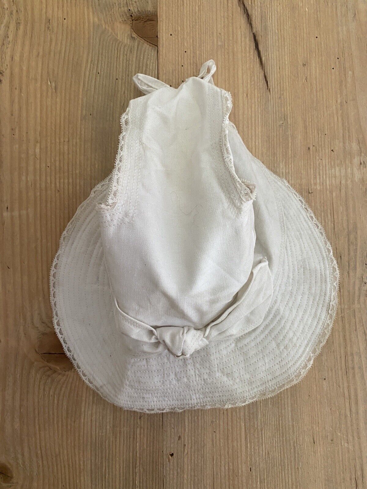 Vintage French girl cotton SUMMER CAP knot c1920