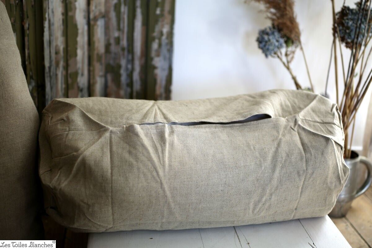 Vintage French army PILLOW COVER natural tone c1930