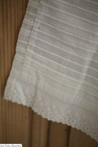 Antique french ribbed PETTICOAT transparency GAUZE LACE c 1880