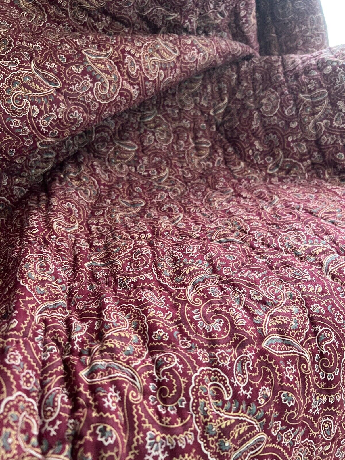 XL antique French LARGE floral QUILT piqué de Marseille PINK ROSES NDIENNE c1880