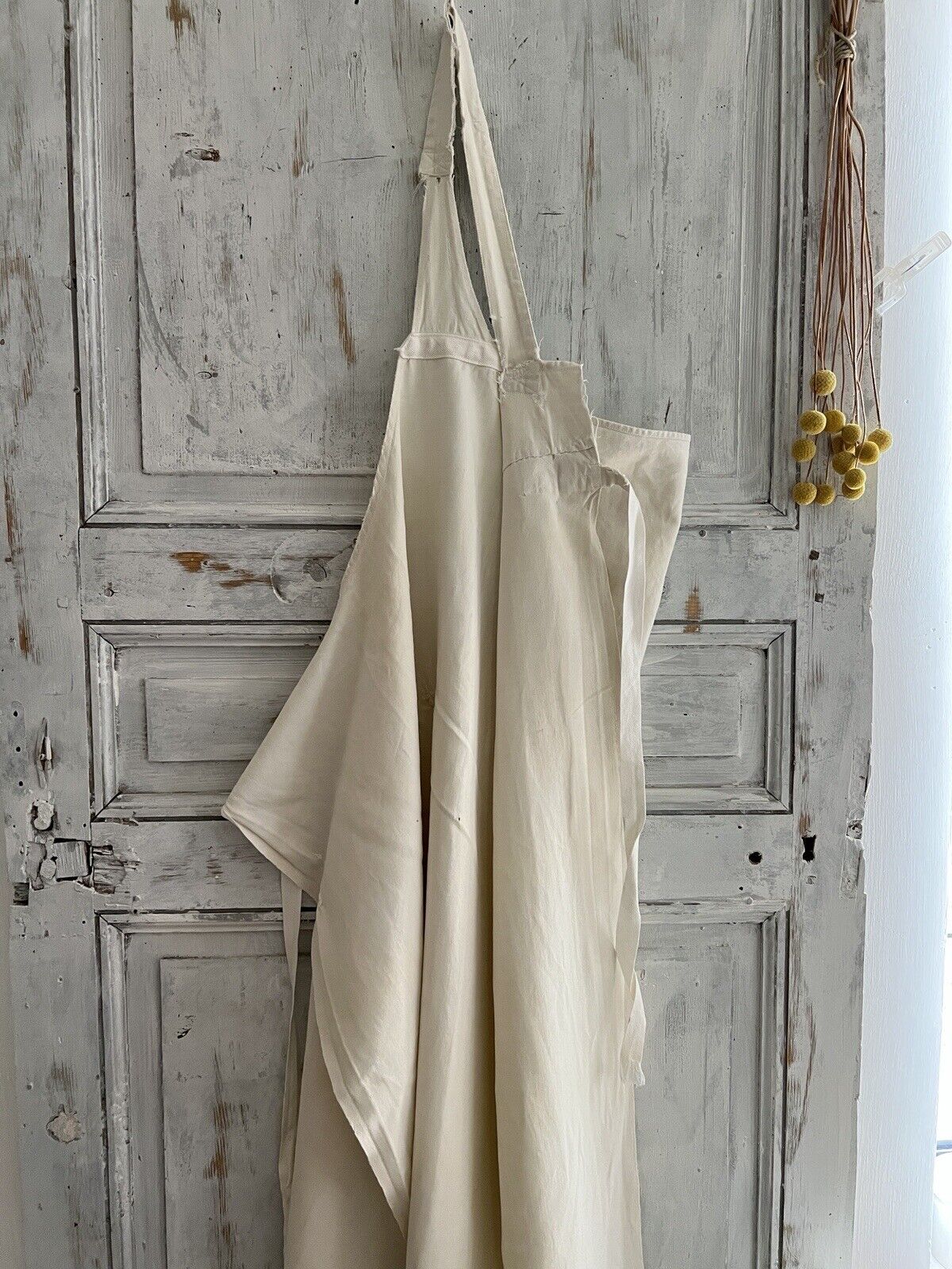 Vintage French BUTCHER WORK WEAR APRON MOLESKINE cotton  c1950