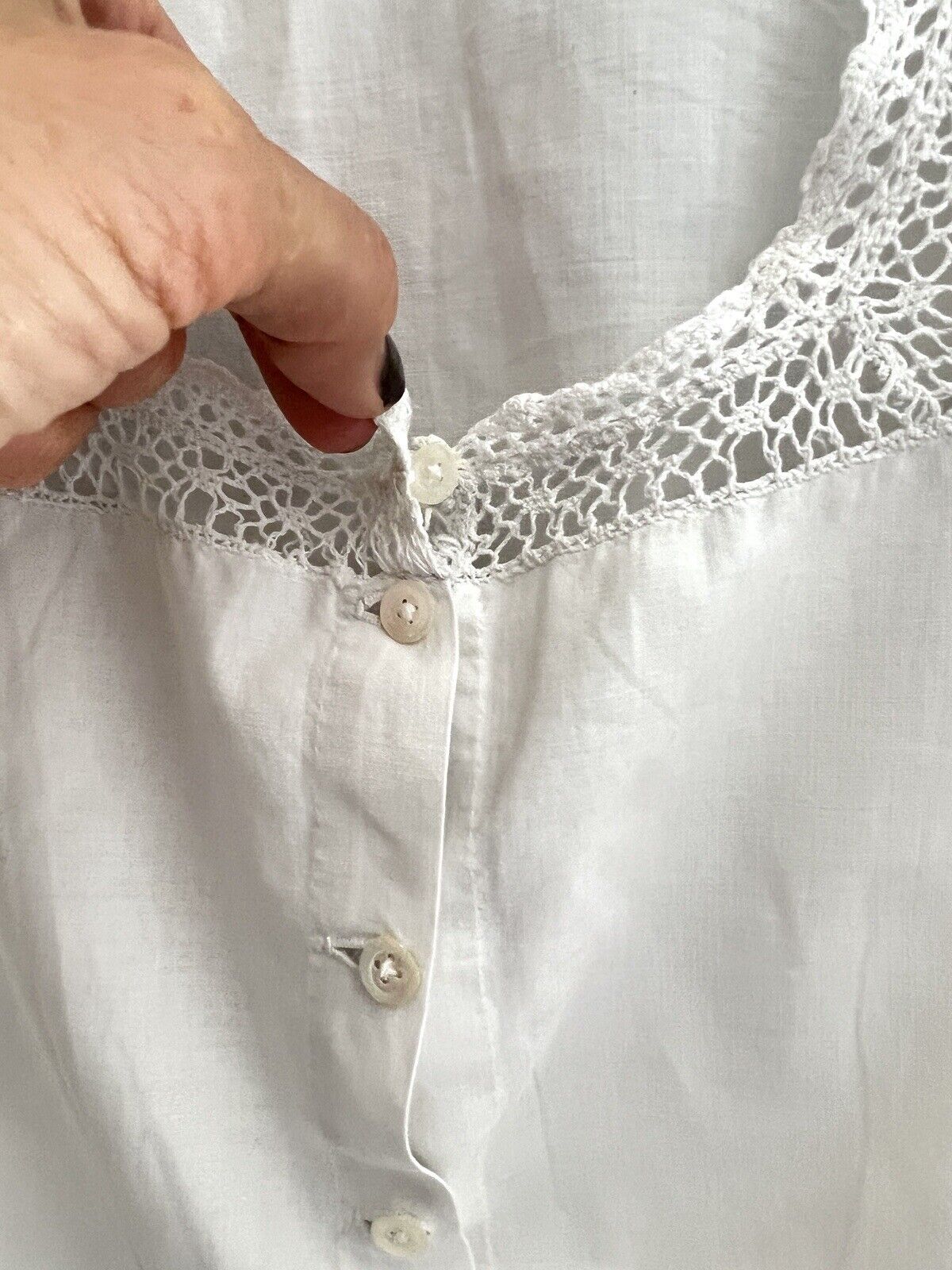 Victorian French woman linen cotton CARACO UNDERWEAR basques LACE c1900