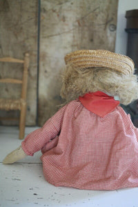 Vintage French RUSTIC handmade COUNTRY GIRL RAG DOLL c1950