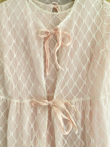 Vintage French PINK young girl lingerie SLEEPING SET 14 years c1950