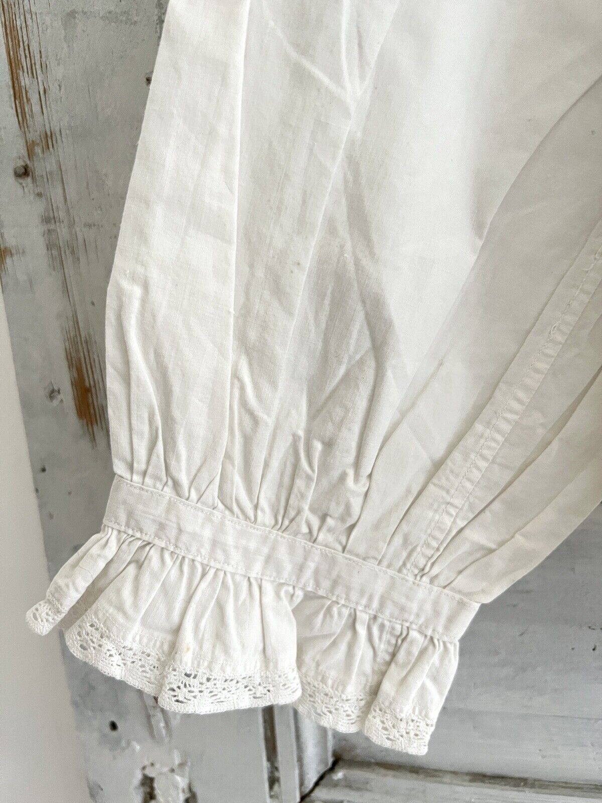 Vintage French woman WORK WEAR cotton BLOUSE c1930