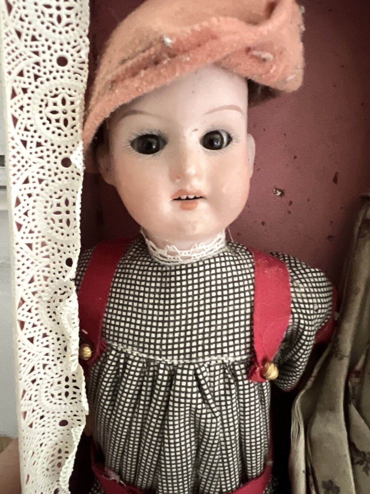 French BISQUE head DOLL Armand Marseille 390 ORIGINAL BOX and clothes c1900