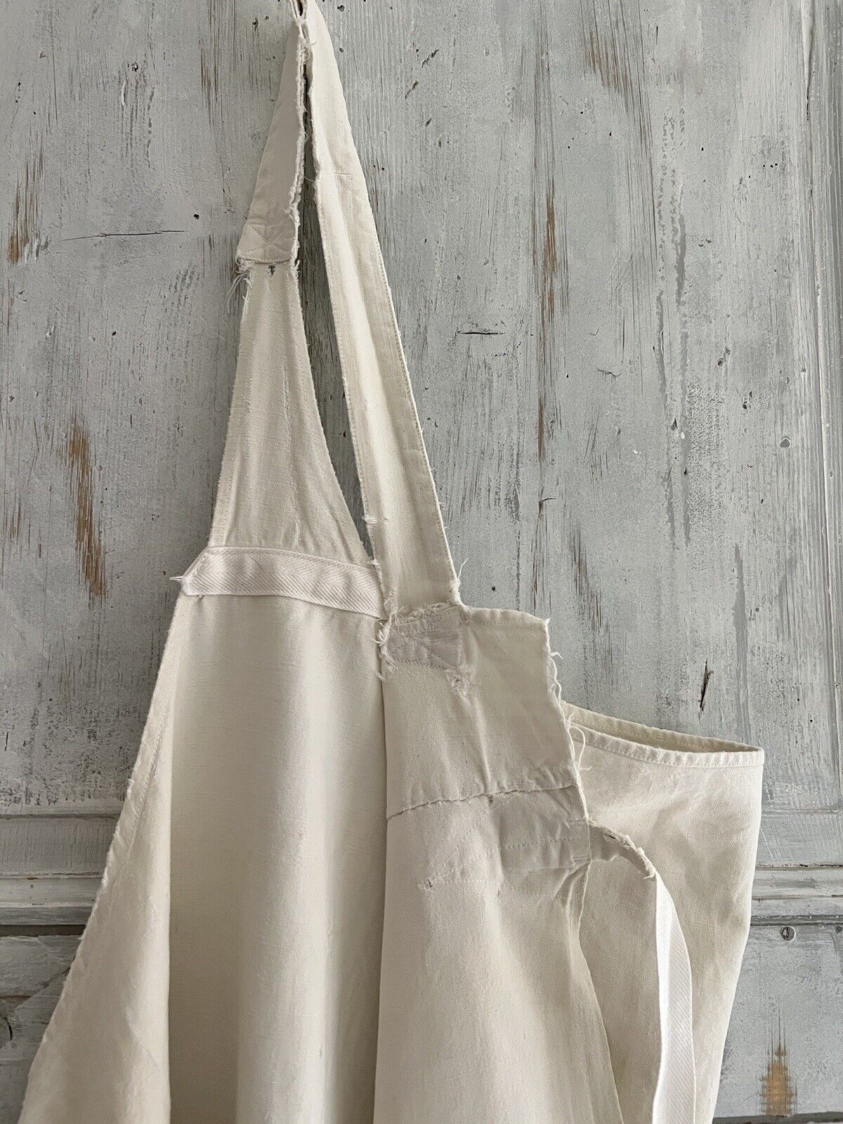 Vintage French BUTCHER WORK WEAR APRON MOLESKINE cotton  c1950