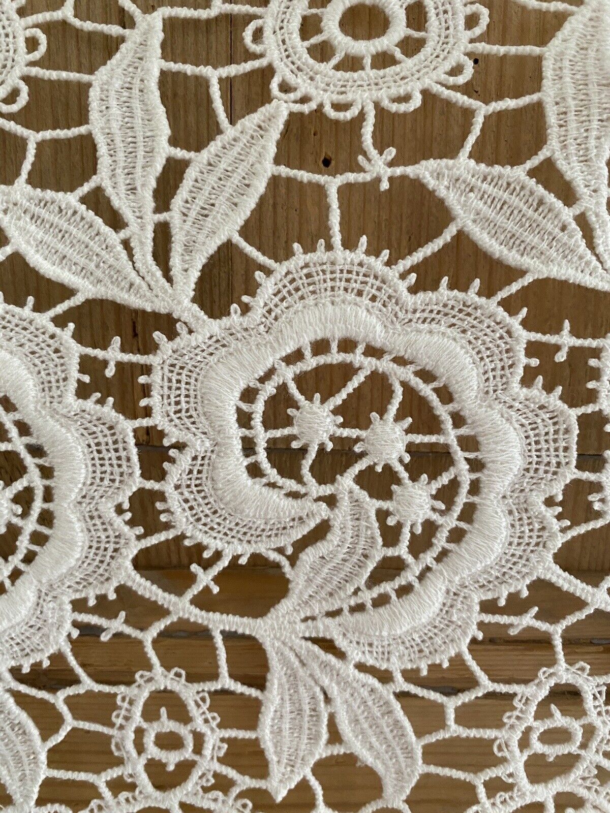 Vintage French SET 2 FILET LACE panel CURTAIN brise bise c1950