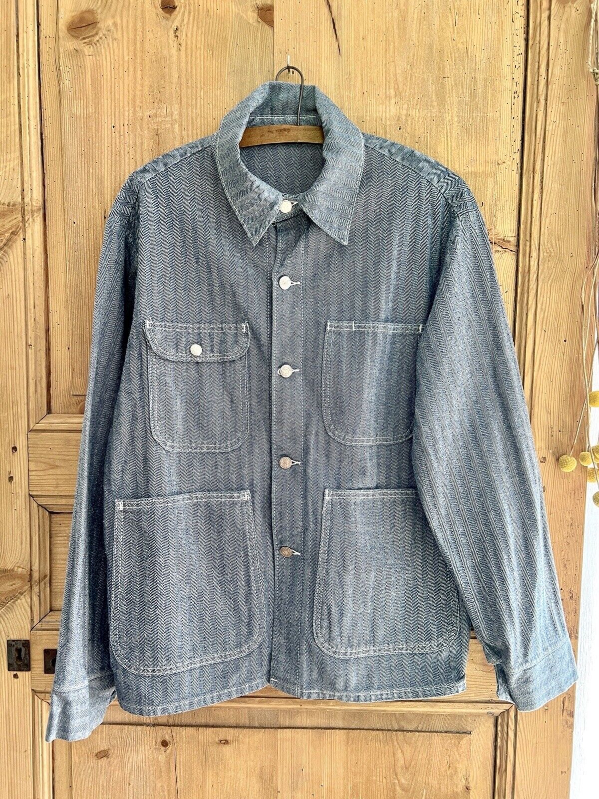 Vintage American WORK WEAR jacket cotton blue CHAMBRAY c1950