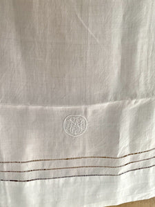 PAIR French CHILD LINEN sheets OPENWORKS NJ mono c1920