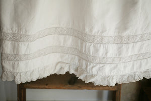 Vintage French CHRISTENING dress cotton GROS GRAIN lace c1950