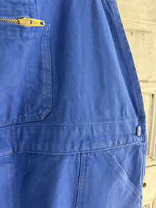 Vintage French large WORK WEAR overalls INDIGO blue cotton c1950