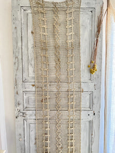 Art Deco French FILET LACE cotton CURTAIN c1920