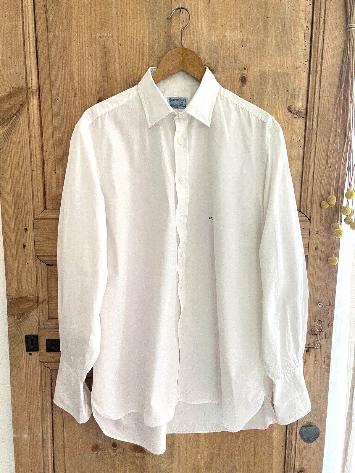 Antique French man COUTURE POPLIN COTTON SHIRT PG mono c 1920