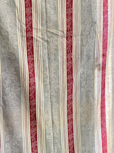 Rare Empire French DAMASK TICKING linen red FLORAL c1870