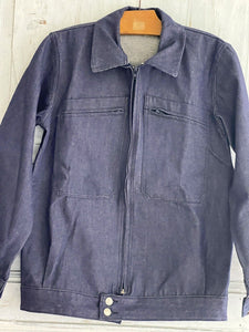 Vintage French WORK WEAR jacket cotton blue DENIM blouson c1950