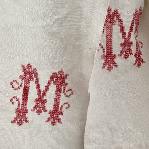 Ancien drap monogrammé FR - 230 x 300 cm - Lin - Première - Catawiki